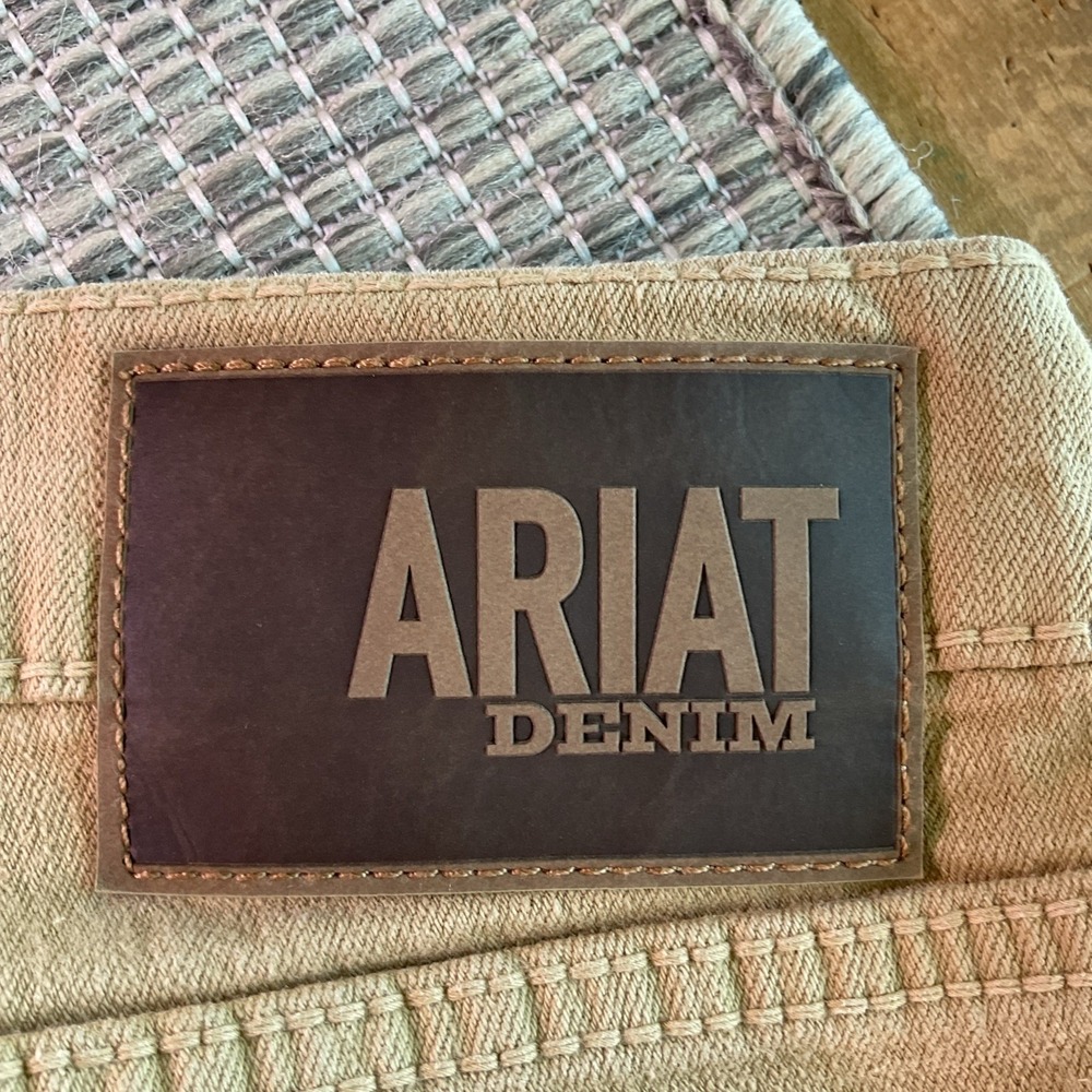 Ariat M7 Slim Fit Straight Leg Jeans Mens 34x32 Khaki Grizzly Western 10044369